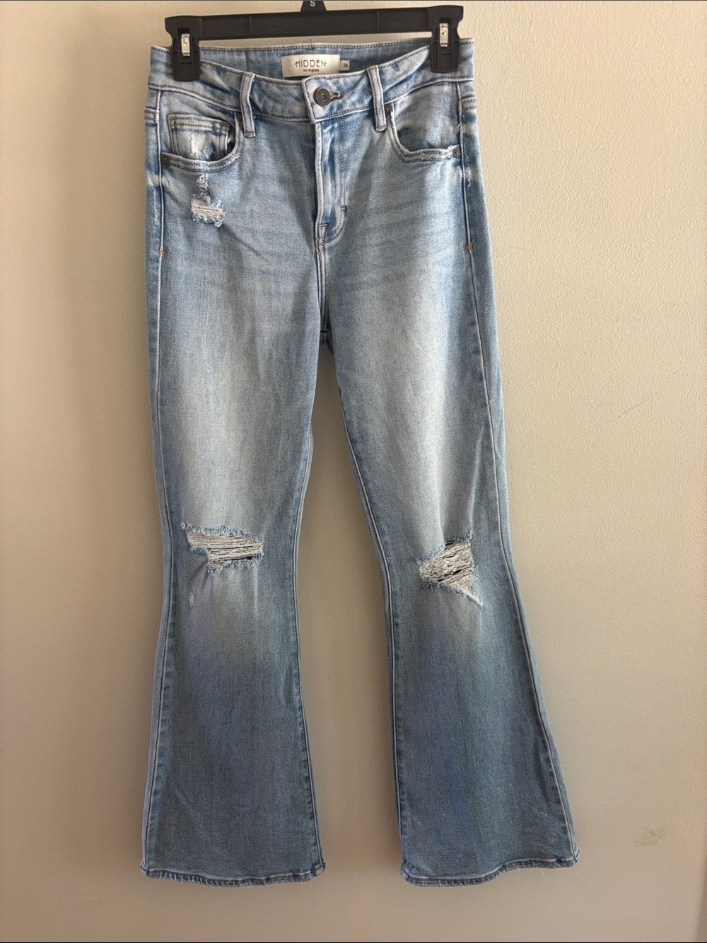 Jeans Women's Light Blue Distressed Flare Jeans